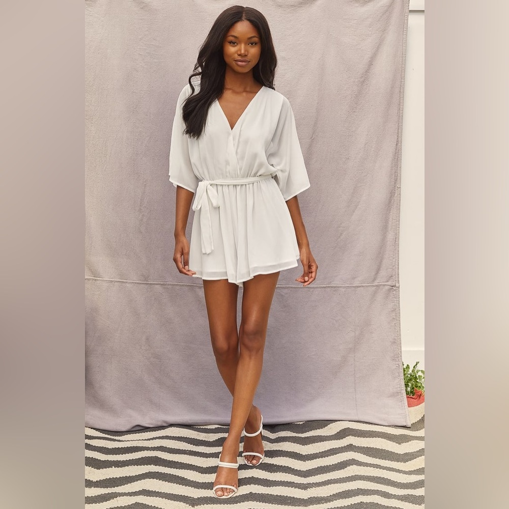 Lulus White Surplice Romper